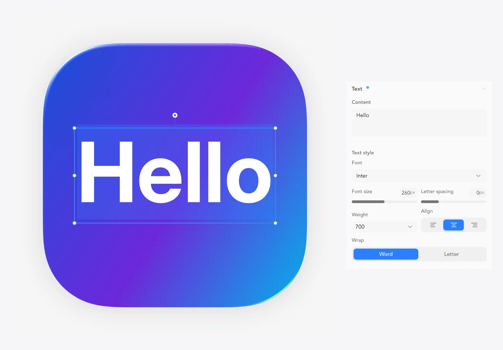 Text layer mid-edit in the in-place editor.